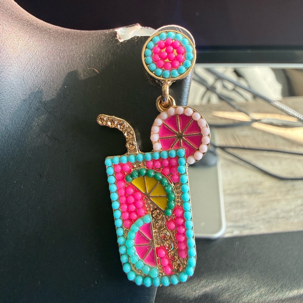 (New) Colorful Beaded Drink Earrings